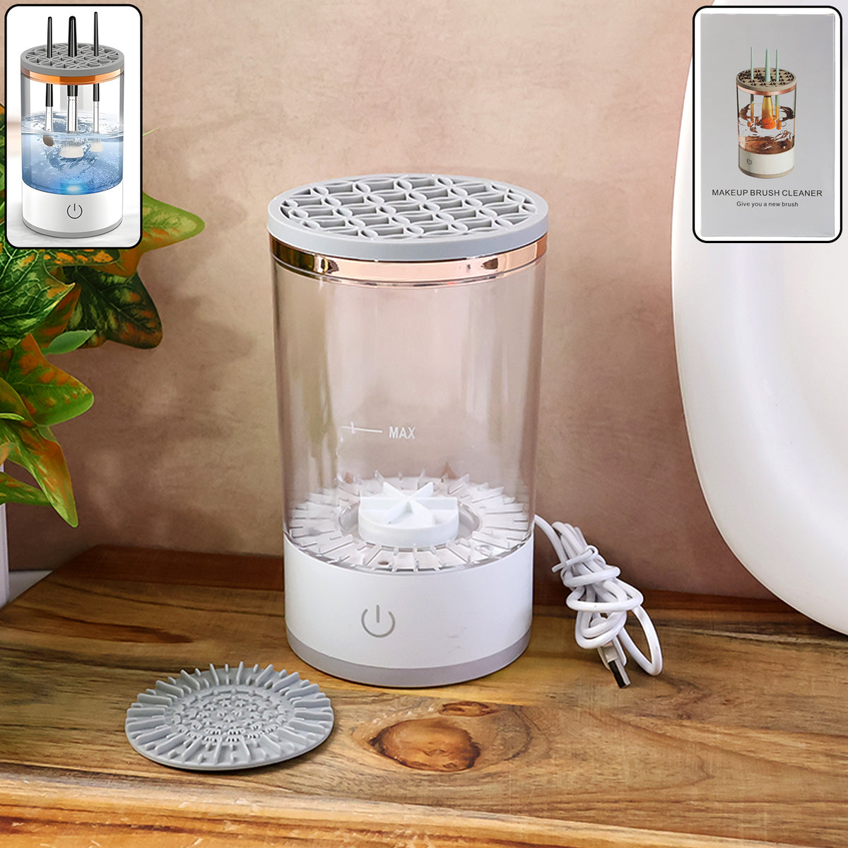 Electric Makeup Brush Cleaner And Dryer  Automatic Usb Rechargeable Brush Washing Machine