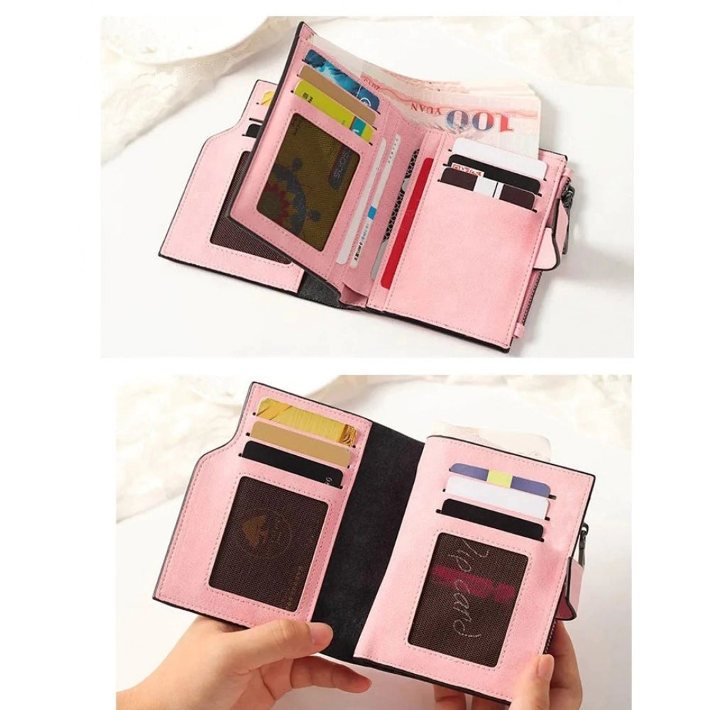 Generic Women's Vegan Leather Small Zipper Wallet (RoseGlod)