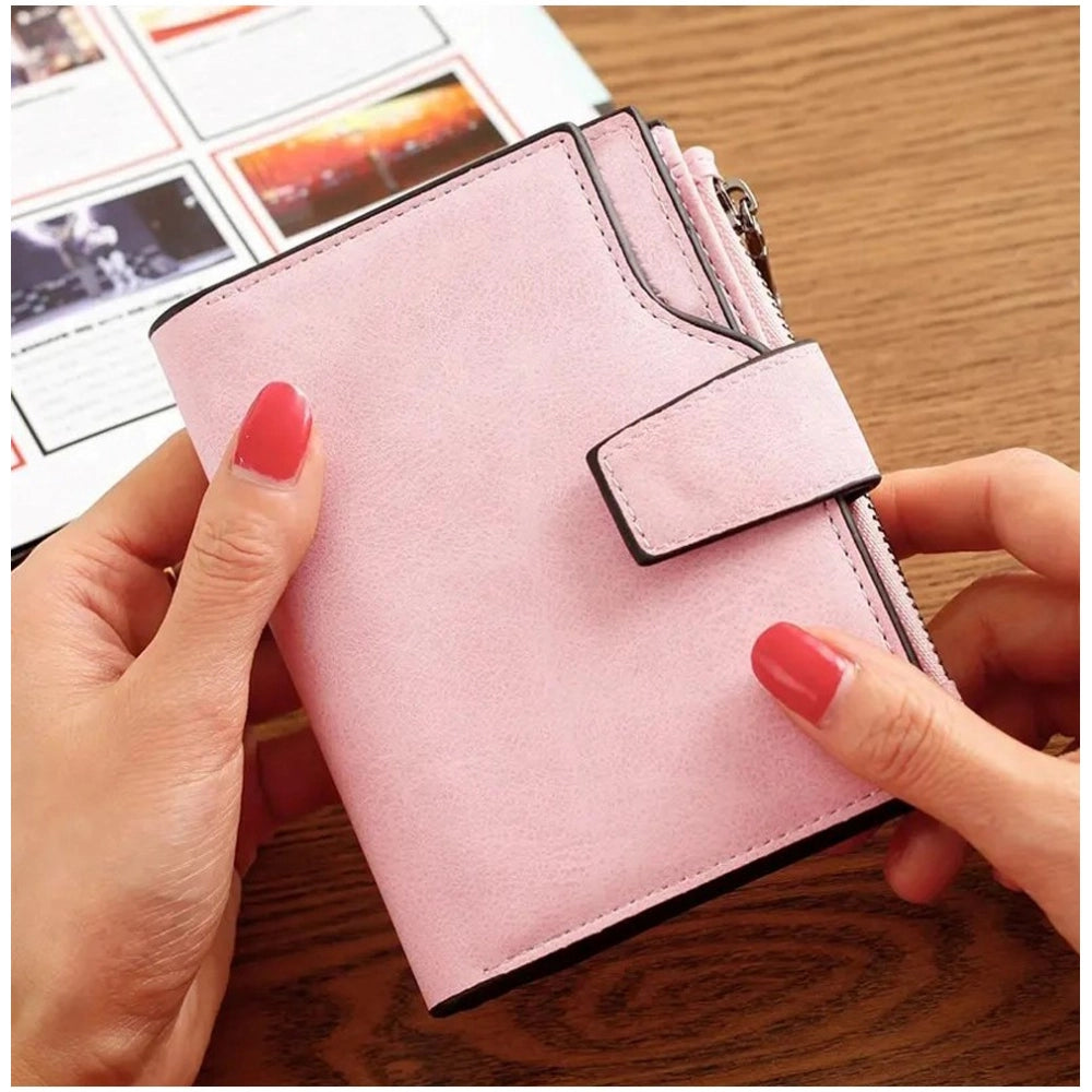 Generic Women's Vegan Leather Small Zipper Wallet (RoseGlod)