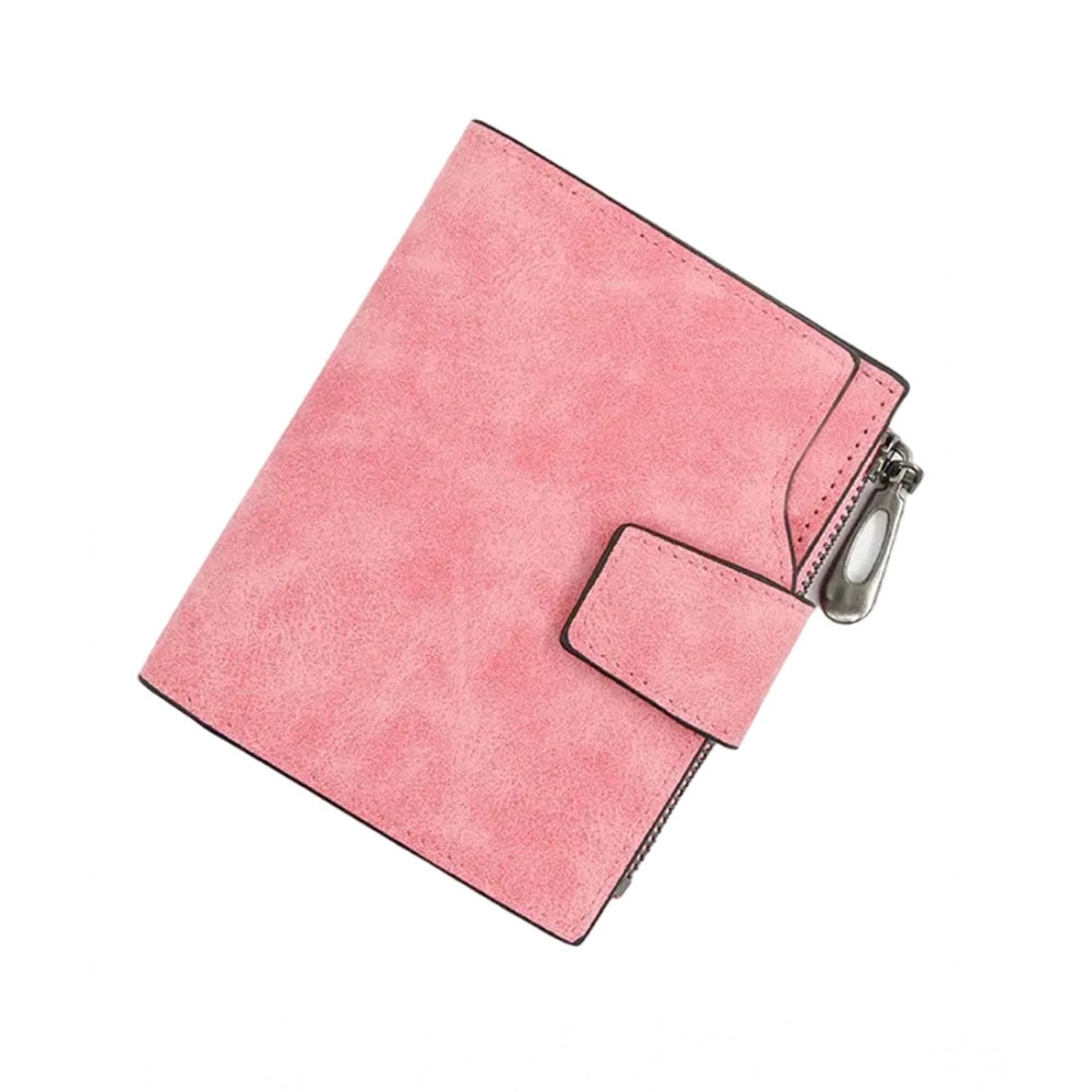 Generic Women's Vegan Leather Small Zipper Wallet (RoseGlod)
