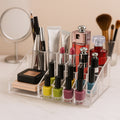 6282 16 Compartment Cosmetic Makeup Jewellery Lipstick Storage Organiser Box Cosmetic Storage Box Make-up Lipstick Organizer  Lipstick Holder Case  Transparent