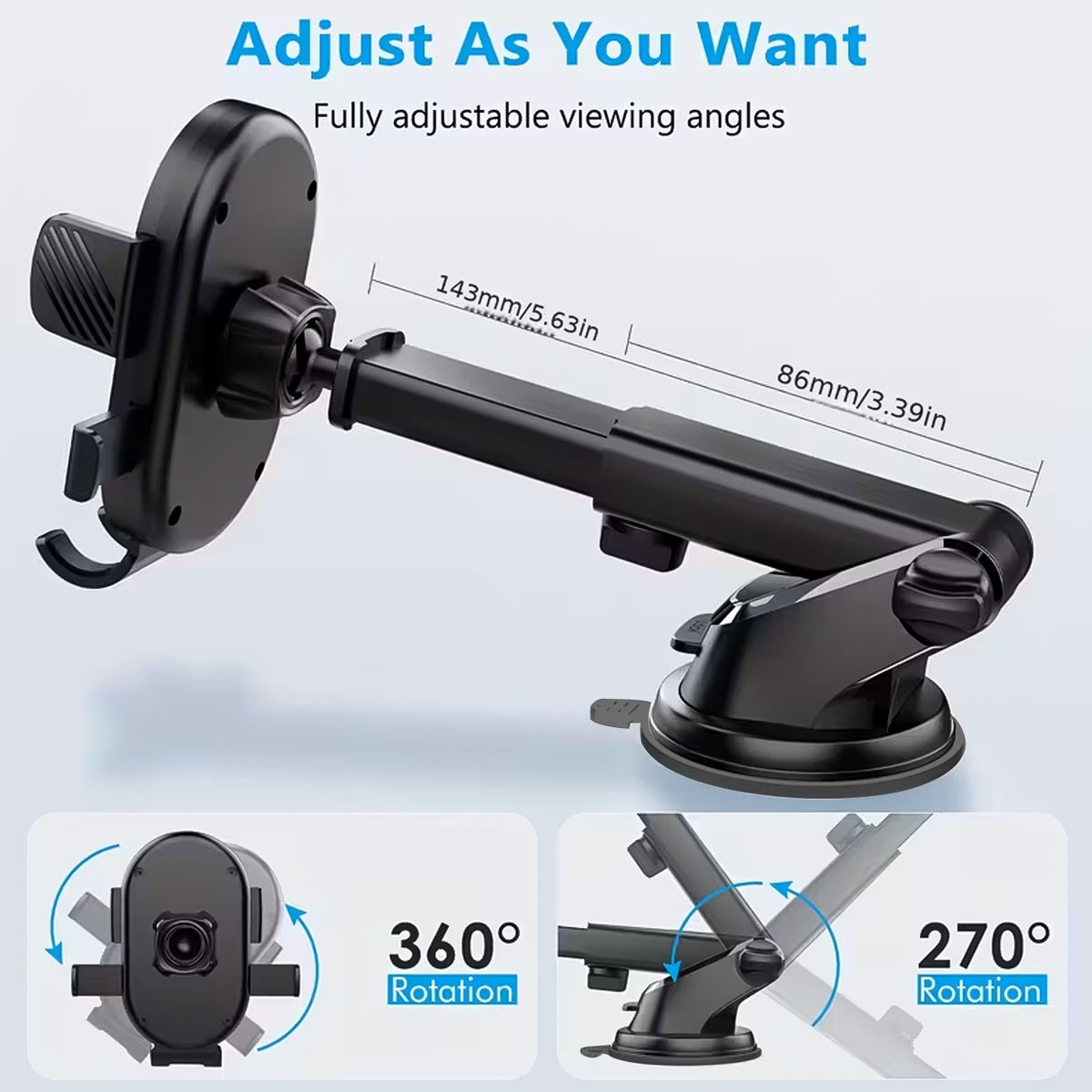 Adjustable Car Mobile Holder - (1 Pc)