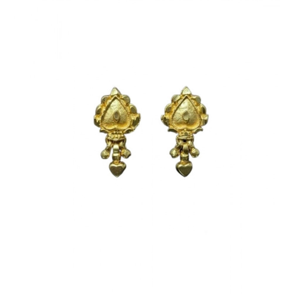 Generic Women's Pack of_2 Brass Gold-Plated Earrings (Gold)