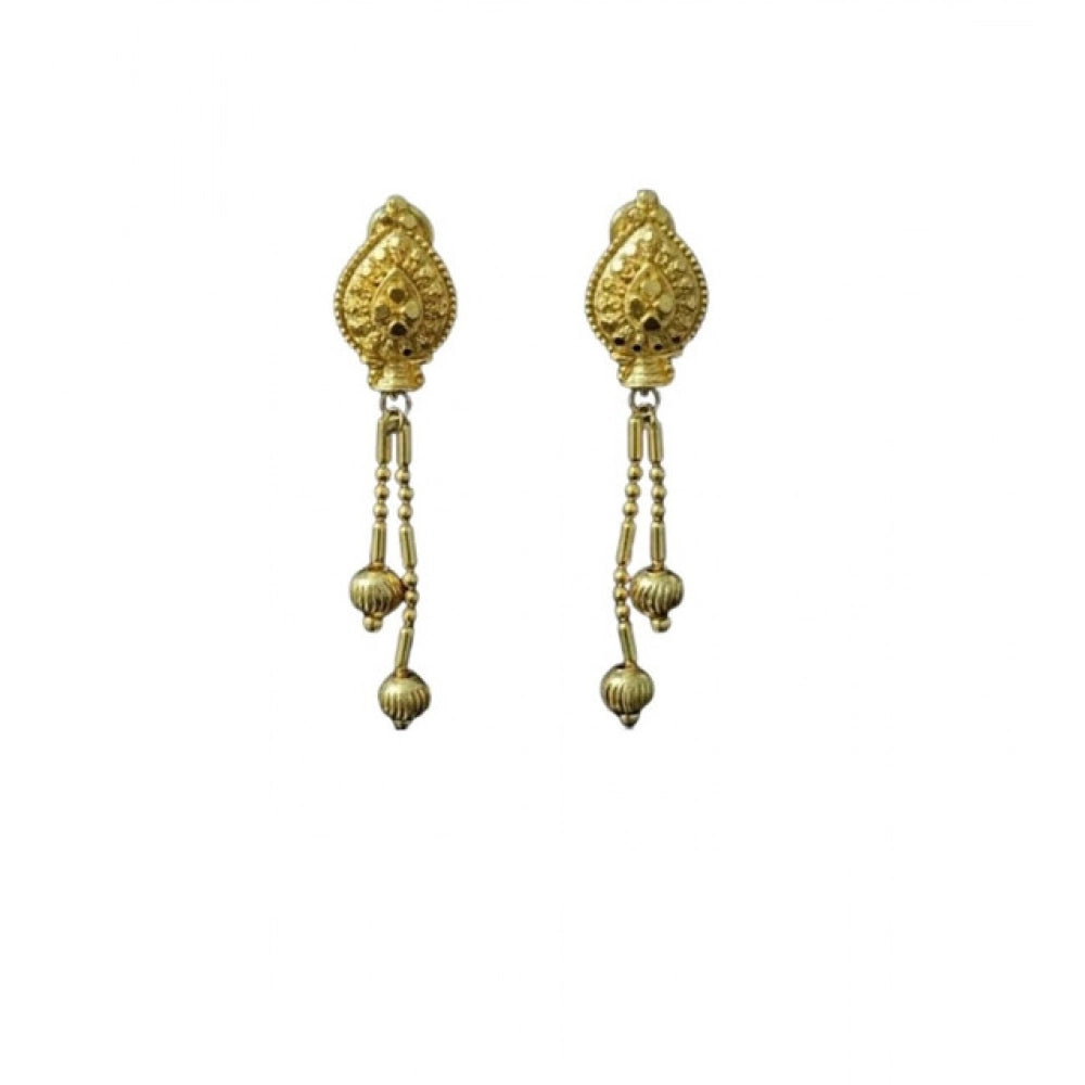 Generic Women's Pack of_2 Brass Gold-Plated Earrings (Gold)