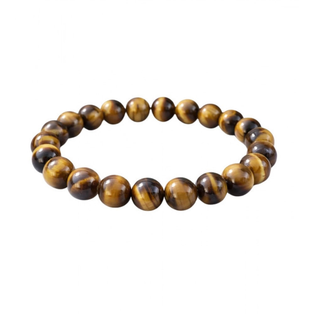 Generic Natural Crystal 8mm Tiger Eye Bracelet  (Brown)