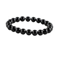Generic Natural Crystal 8mm Black Tourmaline Bracelet (Black)