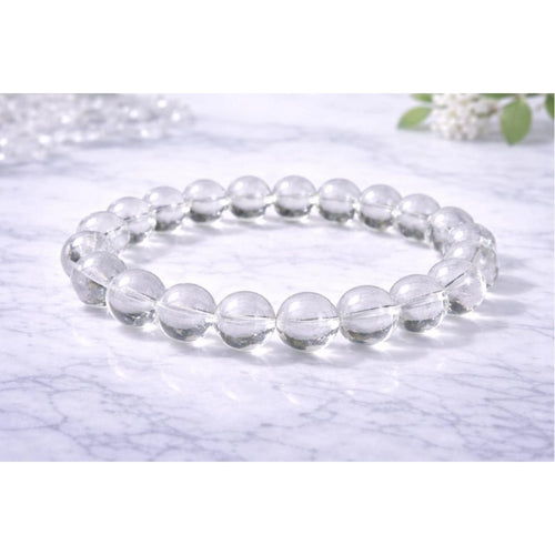 Generic Natural Crystal 8mm Clear Quartz Bracelet (White)