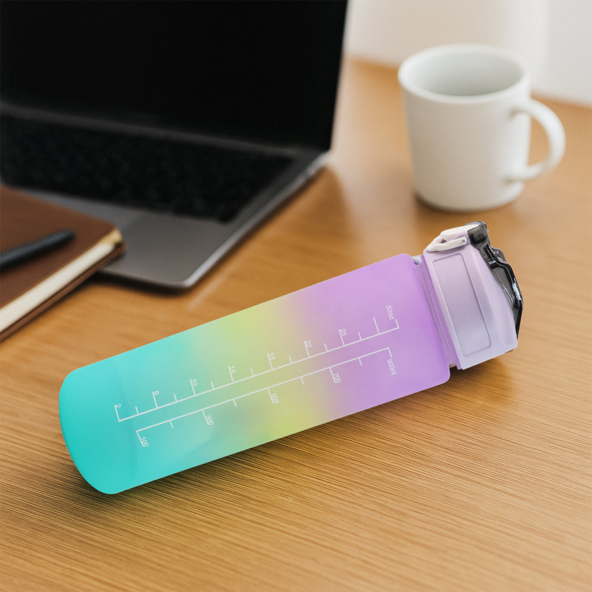 0325 Motivational Water Bottle With Straw  Time Marker Bpa-free Tritan Portable Gym Water Bottle Leakproof Reusable Special Design For Your Sports Activity Hiking Camping