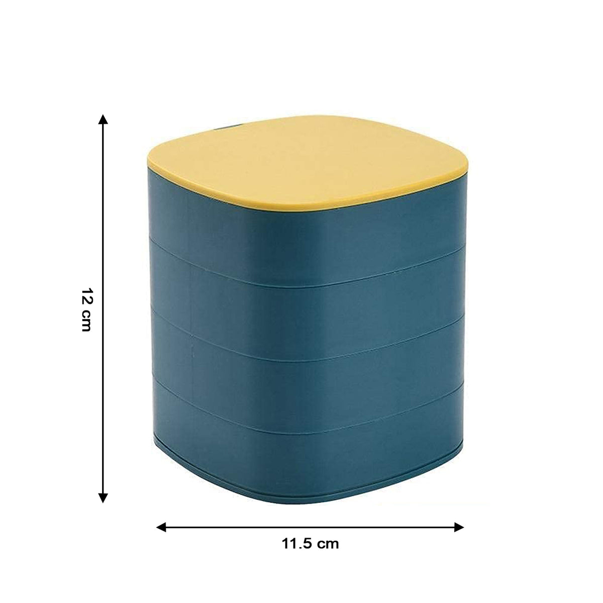 4023 4 Layers Jewellery Box 360 Degree Rotating Jewelry Box Jewelry And Earring Organizer Box With Mirror Accessory Storage Box (Multicolor)