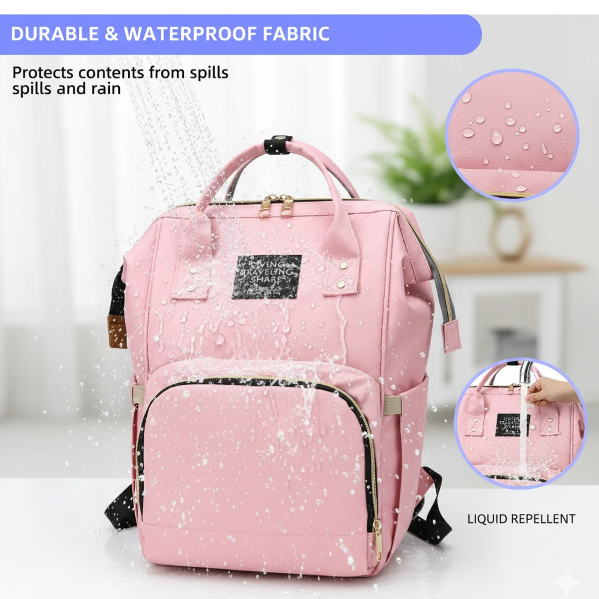 Multipurpose Large Capacity Moms Backpack Diaper Bag (1 Pc  17 Pocket  Big)